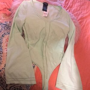 Long sleeve V-neck bodysuit
